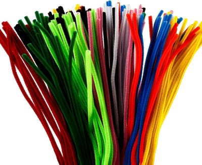 Chenille, L: 45 cm, dikte 6 mm, diverse kleuren, 200 div/ 1 doos