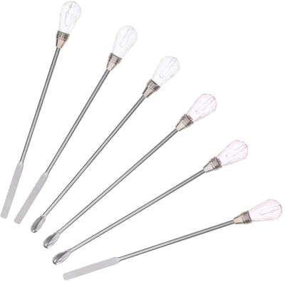 Wax Menglepels - Roerstokjes Roerlepels - Wax Zegels Maken - Roestvrij Staal Plastic - 10.5 cm - Diverse Kleuren
