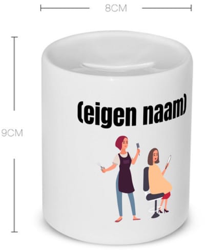 Akyol - kapper vrouw met eigen naam Spaarpot - Kapper - barbers - collega's - verjaardag - afscheidscadeau - geschenk - kado - 350 ML inhoud