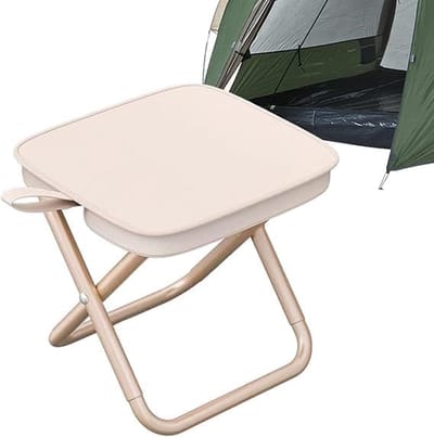 Campingstoel - Vouwstoel -Formaat gevouwen etui- Inklapbaar Visstoel- Comfortabel - Drie seconden vouwen-Opvouwbaar Stoel - Max. 100 KG - Beige