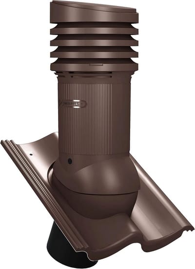 Geïsoleerde Dakdoorvoer EVO DN150 voor Dakpannen - Ventilatieschoorsteen Bruin RAL 8017