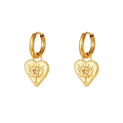 Oorbellen Hart Ogen - Yehwang - Oorbellen - One size - Goud