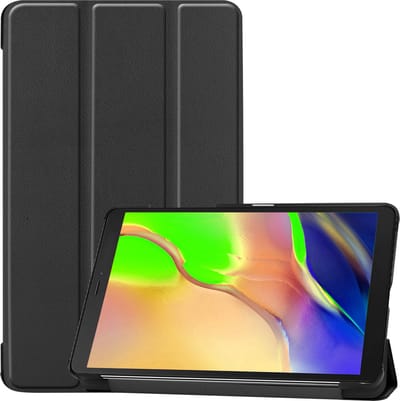 Hoesje Geschikt voor Samsung Galaxy Tab A 8.0 (2019) - Dun & Stevig - Trifold Bookcase - Hard Cover - Hardcover Book Case - Tablet Hoes - Zwart