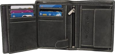 Portemonnee Heren - Zwart - Billfold - Leer - Portefeuille Heren- Heren Portemonnee Zwart