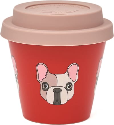 Quy Cup - 90ml Ecologische Reis Beker - Espressobeker “Achille” met Rose Siliconen deksel