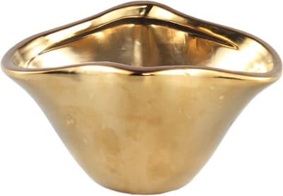 PTMD Giva Bloempot - 16 x 12 x 9 cm - Keramiek - Goud