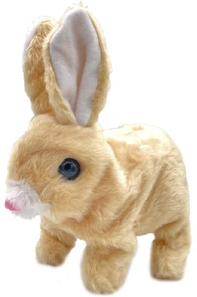 Een schattige en lieve knuffel waar geluid uitkomt! Doe een batterij in het konijntje en zet hem neer, dan loopt de konijn vanzelf weg! Dit konijntje is 15cm hoog. Leuk om voor jezelf te kopen of om cadeau te geven aan iemand.