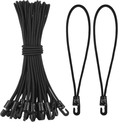 42-delige Bungee Koorden met Haken, 25 cm Voor Camping, Tenten en Zeilen, Ideaal voor Bevestigen en Fixeren