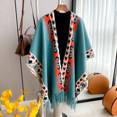 Écharpe Carreaux en Cachemire de Luxe pour Femme Châle Chaud d'Hiver et Bandeau Enveloppant Pashmina Foulard Carré Épais Couverture Poncho black