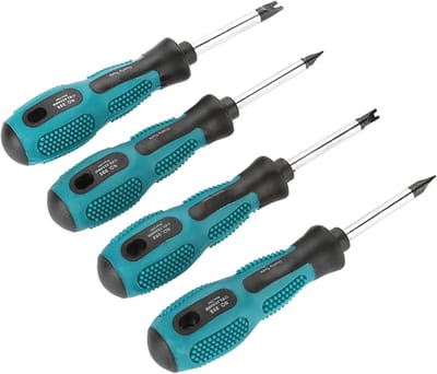 Dailygoody - 4-delige U-schroevendraaiers - Magnetische schroevendraaiers - Ergonomische grip - Turquoise - Multifunctionele schroevendraaierset - Pre...