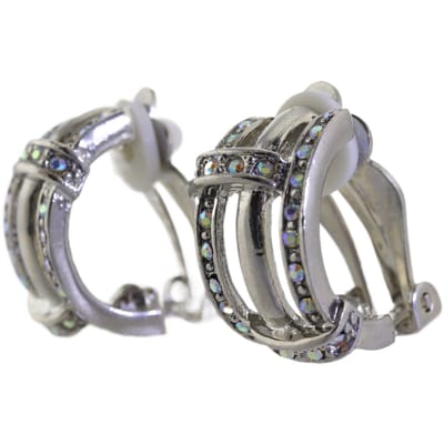 Behave - Oorclips - Zilverkleur - AB steentjes - Elegant avondstijl