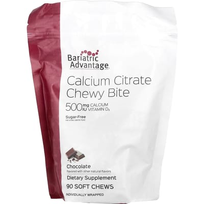 Bariatric Advantage, Calciumcitraat Kauwtabletten, Zonder Suiker, Chocolade, 90 Zachte Kauwtabletten