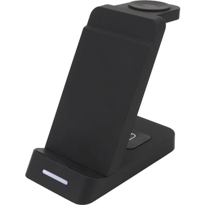 3 in 1 Oplaadstation Opvouwbare Reis Draadloze Oplader voor IOS 14 13 Pro Maximum Plus Watch black