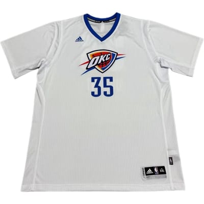 Adidas X NBA Oklahoma City Thunder Durant SW 35 Fan Edition V-hals Comfortabel Kort Mouw Basketbalshirt Unisex shirts Wit 7470A-3KN-K91104 2XL gray