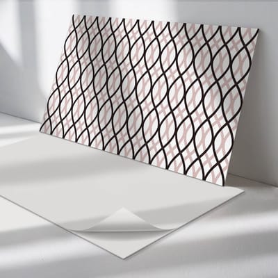 Wallfluent Vinyl Wandpaneel - Stijlvol golfpatroon Zelfklevende Wandbekleding - 120 cm x 60 cm - Zwart Vinyl Wandpaneel - 1 stuk - Rechthoekig Wandbekleding Vinyl - Patroon Wandpaneel - Wandpaneel PVC - Wandpaneel Keuken en Badkamer