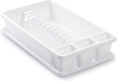 PlasticForte Afdruiprek met lekbak - wit - 45 x 26 cm - afwasrek