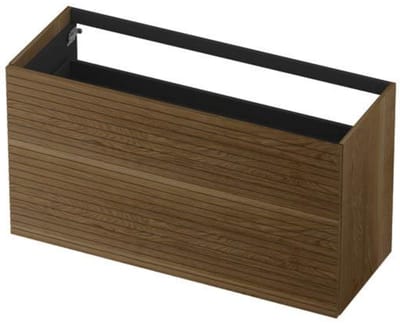 INK - Onderkast 2 Laden Push To Open Horizontaal Gefreesd Bestaande Uit: - 1200x450x650 Mm - Massief Eiken Ash Grey