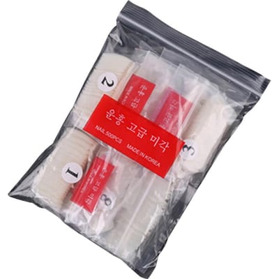 500 pièces Nail Art Couverture Complète Faux Ongles Artificiels Embouts Manucure Ongles Artificiels (Couleur naturelle) red