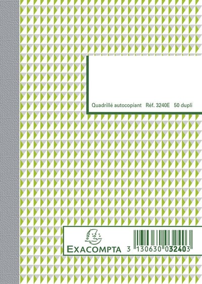 Exacompta 10x Doorschrijfpapier geruit 5x5 14,8x10,5cm 50 bladen dupli zelfkopiërend - - 3240E