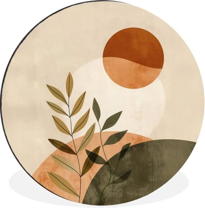 WallCircle - Wandcirkel - Muurcirkel - Takken - Vormen - Abstract - Aluminium - Dibond - 30x30 cm - Binnen en Buiten