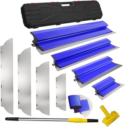 Spatel, roestvrij staal, plamuurgereedschap, 0,38 mm en 0,5 mm dik, 80 cm/60 cm/40 cm/25 cm, set voor grote werkruimte, wanddecoratie, bouw