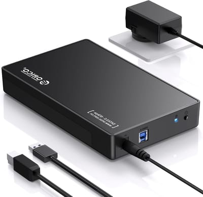 Externe behuizing voor 3.5/2.5" SATA harde schijven en SSD's tot 16TB met UASP-ondersteuning, 12V/2A voeding en toolloze installatie