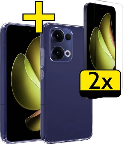 Hoesje - Met 2x Screenprotector - Geschikt voor Oppo Reno 13 - Sterk & Shockproof - Back Cover - Siliconen Case - Telefoon Hoes - Telefoonhoesjes - Transparant