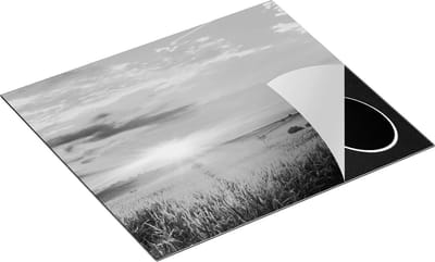 Chefcare Inductie Beschermer Zonsopgang op het Maïsveld - Zwart Wit - 60x50 cm - Afdekplaat Inductie - Kookplaat Beschermer - Inductie Mat
