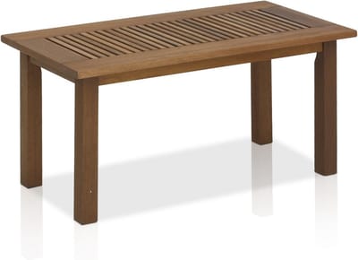 Houten Salontafel met 1 Laag – Massief Hout met Teakhout Olie Afwerking