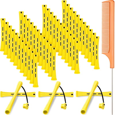 Dailygoods- Koudgolfstaven 48 stuks - Korte Haarpermanenten - Krullende Krulspelden - Stalen Pintailkam - Rattenstaartkam - Stylingbenodigdheden (0,61 cm)