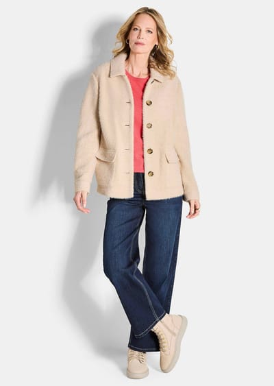 Jasje van zacht materiaal met Lurex - beige - Gr. 19 van Goldner Fashion