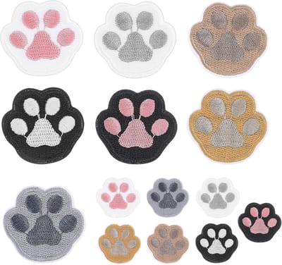 Dailygoods- Pootprint Patch 14 Stuks - Ijzer Op Patch - Borduurwerkpatches - Opstrijken/Naaien - DIY Craft Patches - Kleurrijk Ontwerp - Borduurpatch