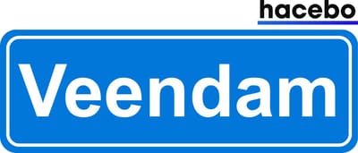 Hacebo - Plaatsnaam Sticker - 29x10 CM - Veendam sticker - Verkeersborden sticker - grappige cadeaus - Veendam