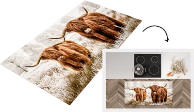Keukenloper - Loper keuken - Schotse hooglander - Dieren - Koe - 120x60 cm - Keukenloper vinyl