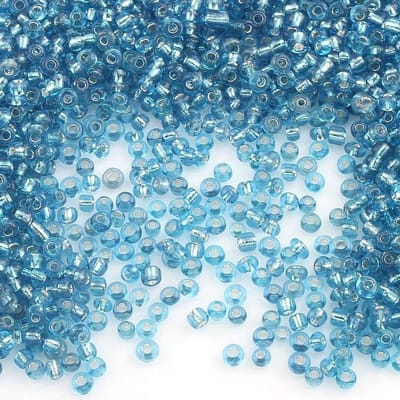 Famanu - Rocaillekralen blauw 6500 stuks – Glazen zaadkralen 2 mm zilver gevoerd – Voor sieraden maken