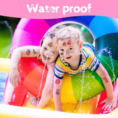 AOMIG Tijdelijke Tattoo voor Kinderen, 50 Vellen Gemengde Stijl Lichtgevende Tatoeages met Bloemenfeeën, Desserts, Vlinders, Zeemeerminnen en Eenhoorns Thema, Waterdicht Verwijderbaar Party Temporary