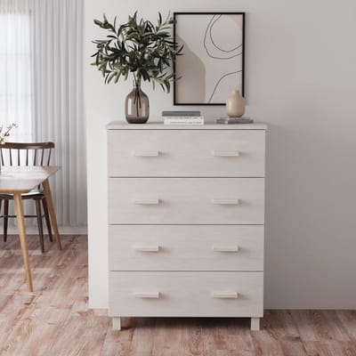 vidaXL - Dressoir - HAMAR - 79x40x103,5 - cm - massief - grenenhout - wit