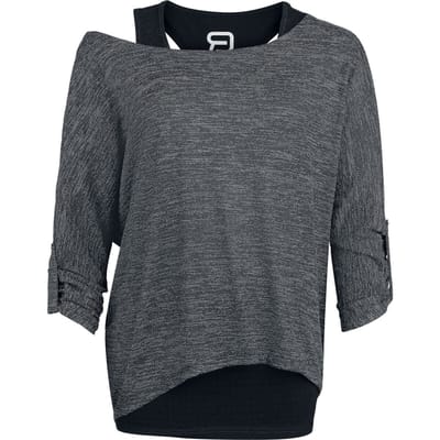 R.E.D. by EMP Shirt met lange mouwen - Cuddly Loose - S tot M - voor Vrouwen - zwart-zwart