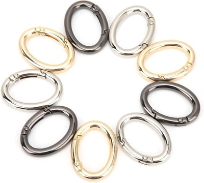 Set van 9 Carabiners - Ovalen en Ronde Sleutelhangers, Ideaal voor Sleutels, Rugzakken en Outdoor Activiteiten