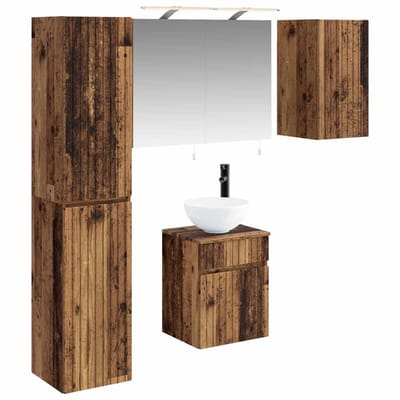 vidaXL Badkamerkastenset 5 st Oud hout Bewerkt hout
