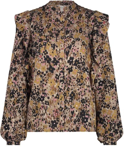 Fabienne Chapot Bibi Tess Long Sleeve Blouse Dames - Jurken - Camel - Maat 36