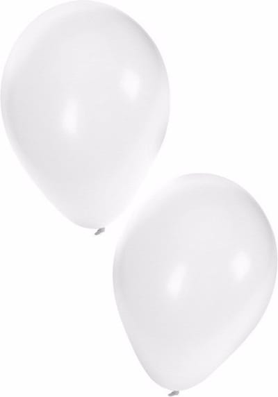 Feest ballonnen - wit - 200x stuks - ca. 27 cm - verjaardag versiering