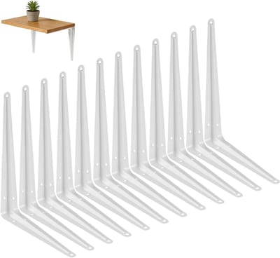 Hoekbeugels voor Planken, Set van 12 Stuks, 200 x 250 x 42 mm, Stevige Beugels voor Meubels en Ramen