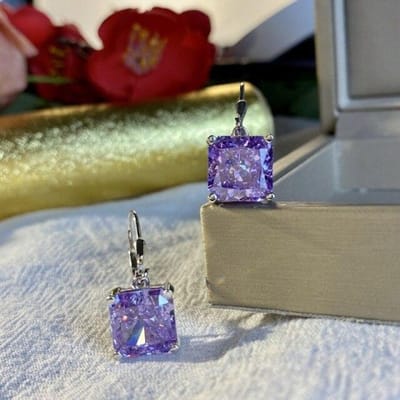 100% S925 Sterling Zilver 10*10mm Topaas Koolstof Diamant Druppel Oorbellen Voor Vrouwen Sprankelende Bruiloft Feest Bruids Fijne Sieraden gray