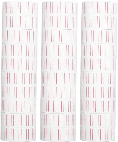 Dailygoody - 3 Rollen Labelpapier - Super Sticky Prijskaartje Labels - Rood - 1500 Stuks - Duurzaam en Sneldrogend - Voor M5500 en MX5500