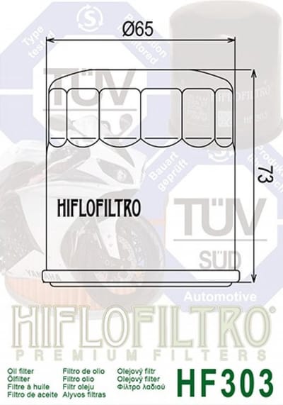 Filtre à huile Hiflofiltro pour Moto Honda 400 VFR R NC24 NC30 1990 à 1994 Neuf