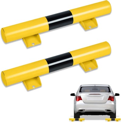 2x Parkeerstopper Staal - Wielstopper voor Garage en Parkeerplaats - Inclusief Schroeven