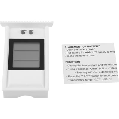 Digitale Hygrometer Binnenthermometer Waterdichte tester temperatuurregelaar(Wit) White gray