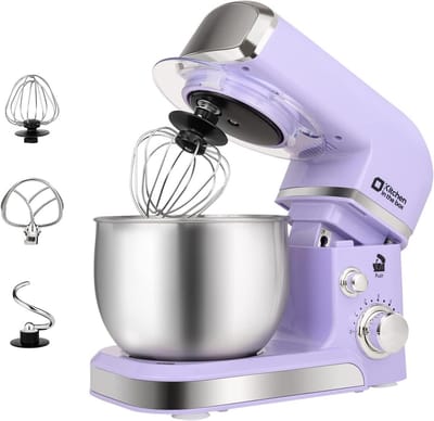 Compacte Elektrische Keukenmixer met RVS Kom en 6 Snelheden