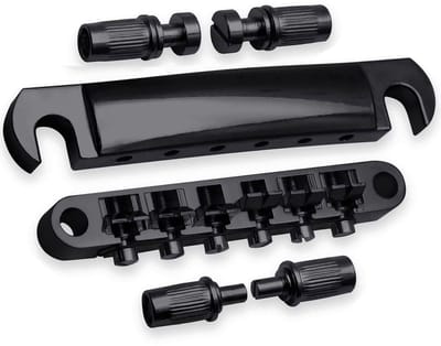 WK LP Tune-O-Matic Brug en Tailpiece voor Les Paul & SG Elektrische Gitaren - Verhoogde Geluidskwaliteit en Stabiele Bevestiging- zwart